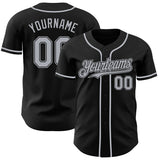 Maxcorners Custom Black Gray Authentic Baseball Jersey
 LM0609