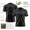 Maxcorners Custom Black Steel Gray Authentic Football Jersey LM2605