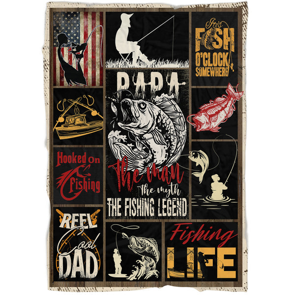 Maxcorners Papa Fishing 3D Quilt - Blanket