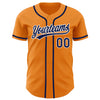 Maxcorners Custom Bay Orange Navy-White Authentic Baseball Jersey LM2605