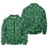 Maxcorners Stick Figure Golf Pose Shamrock Golf Shirt, St Patrick's Day Golf Tops For Men, Polo Shirts For Men