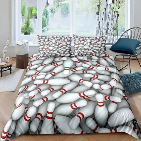 Maxcorners Bowling Pins 3D Bedding Set