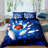 Maxcorners Bowling Ball And Pins 3D Bedding Set