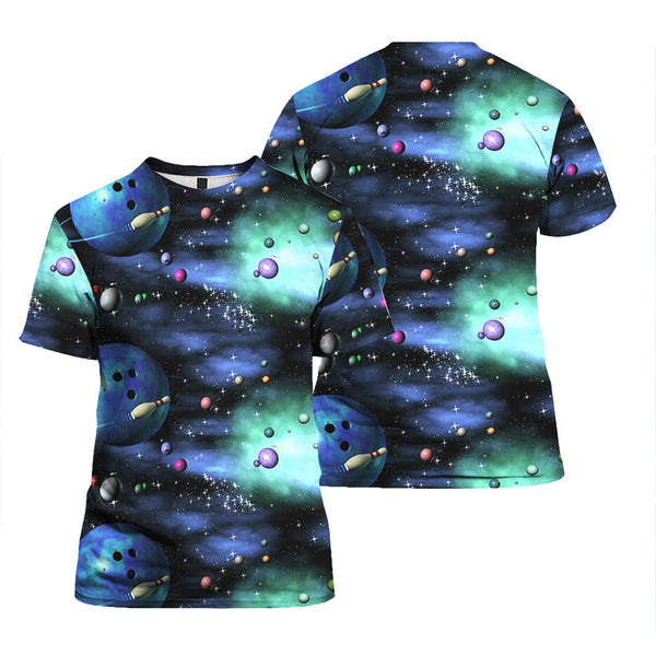 Maxcorners Bowling Galaxy The Universe 3D Shirt