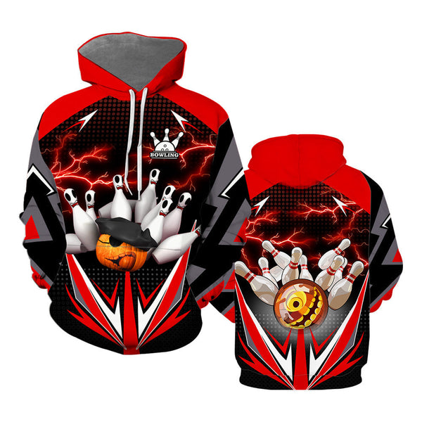 Maxcorners Bowling Red Fire Happy Halloween 3D Shirt