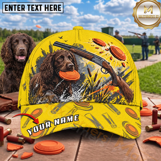 Maxcorners Yellow Shotgun Clay Target Labrador Trap Shooting Personalized Name 3D Cap