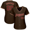 Maxcorners Custom Brown Crimson-City Cream Authentic Baseball Jersey LM2605