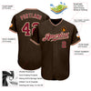 Maxcorners Custom Brown Crimson-City Cream Authentic Baseball Jersey LM2605