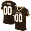 Maxcorners Custom Brown White-Old Gold Mesh Authentic Throwback Football Jersey LM2605