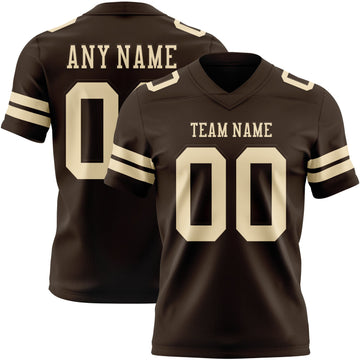 Maxcorners Custom Brown Cream Authentic Football Jersey LM2605