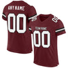 Maxcorners Custom Burgundy White-Black Mesh Authentic Football Jersey LM2605