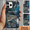 Maxcorners Topographic Metalwave Custom Name Fishing Phone Case