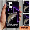 Maxcorners Neon Purple Drip Effect Custom Name Fishing Phone Case