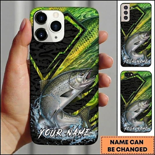 Maxcorners Geometric Scale Custom Name Fishing Phone Case