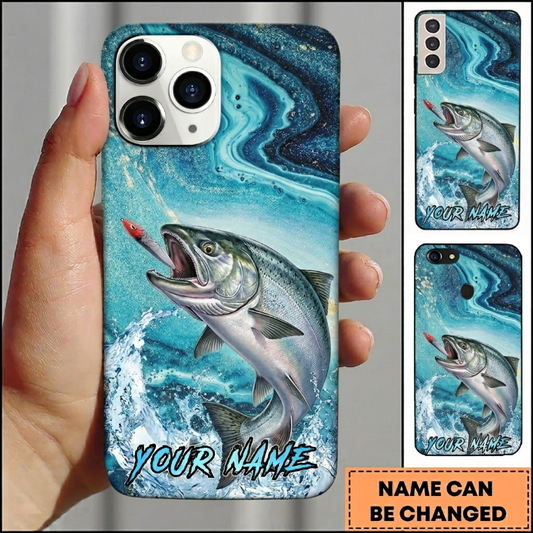 Maxcorners Ethereal Deep Water Waves Design Custom Name Fishing Phone Case
