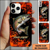Maxcorners Bold Orange Splash Fish Art Custom Name Fishing Phone Case