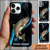 Maxcorners Sleek Dark Liquid Style Custom Name Fishing Phone Case