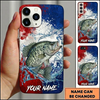 Maxcorners Artistic Splashing Waves Design Custom Name Fishing Phone Case