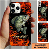 Maxcorners Bold Orange Splash Fish Art Custom Name Fishing Phone Case