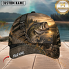 Maxcorners Fishing Rustic Bark and Sunset Customized Name 3D Cap