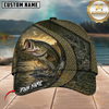 Maxcorners Fishing Olive Green Honeycomb Water Splash Customized Name 3D Cap