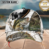 Maxcorners Fishing White Woodland Lake Splash Customized Name 3D Cap