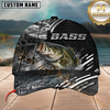 Maxcorners Fishing Black Silver Water Splash Customized Name 3D Cap