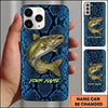 Maxcorners Fishing Phone Case Reptile Scale Texture Custom Name Phone Case