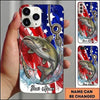 Maxcorners Fishing Phone Case American Flag Angler Design Custom Name Phone Case