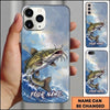 Maxcorners Fishing Phone Case Coastal Angler Artwork Custom Name Phone Case