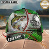 Maxcorners Emerald Scale Hook Design Custom Name Fishing Cap