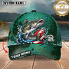 Maxcorners Emerald Scale Patriot Custom Name Fishing Cap