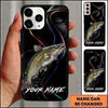 Maxcorners Neon Abstract Ribbon Custom Name Fishing Phone Case