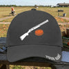 Maxcorners Trap Shooting Minimalist White Shotgun Orange Clay Stack Personalized Classic Cap