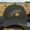 Maxcorners Trap Shooting Gold Line Art Shotgun Clay Target Script Name Personalized Classic Cap