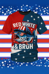 Maxcorners Bass Fishing Shirt, Shirt for Men, 4th of July USA Flag, Polo Shirts, Mens Polo Shirts