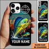 Maxcorners Fishing Retro Target and Fishing Lure Design Personalized Name Phone Case (12 Fish Species)