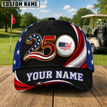 Maxcorners 250 Years 3D Golf Personalized Name Cap