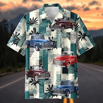 Maxcorners Personalized Car Chevy 3100 Car Truck Tropical Patchwork Hawaiian Shirt