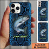 Maxcorners Fishing Phone Case Reptile Scale Texture Custom Name Phone Case