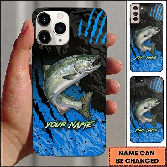 Maxcorners Fishing Phone Case Claw Mark Pattern Custom Name Phone Case