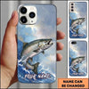 Maxcorners Fishing Phone Case Coastal Angler Artwork Custom Name Phone Case