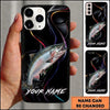 Maxcorners Neon Abstract Ribbon Custom Name Fishing Phone Case