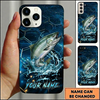 Maxcorners Futuristic Hexagon Water Splash Custom Name Fishing Phone Case