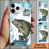 Maxcorners Fishing Phone Case Halftone Dot Background Custom Name Phone Case