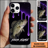 Maxcorners Neon Purple Drip Effect Custom Name Fishing Phone Case