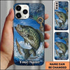 Maxcorners Fishing Blue Ocean Wave Hook Customized Name 3D Cap
