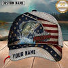 Maxcorners Patriotic American Flag Hooked On Freedom Customized Name Fishing Cap