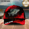 Maxcorners Bold Red Cosmic Design Customized Name Fishing Cap