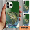 Maxcorners Fishing Phone Case Gradient Mesh Background Custom Name Phone Case